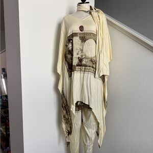 NWT Shermarke Kaftan African Tribal Print 3 Piece Set One Size Large Tunic boho